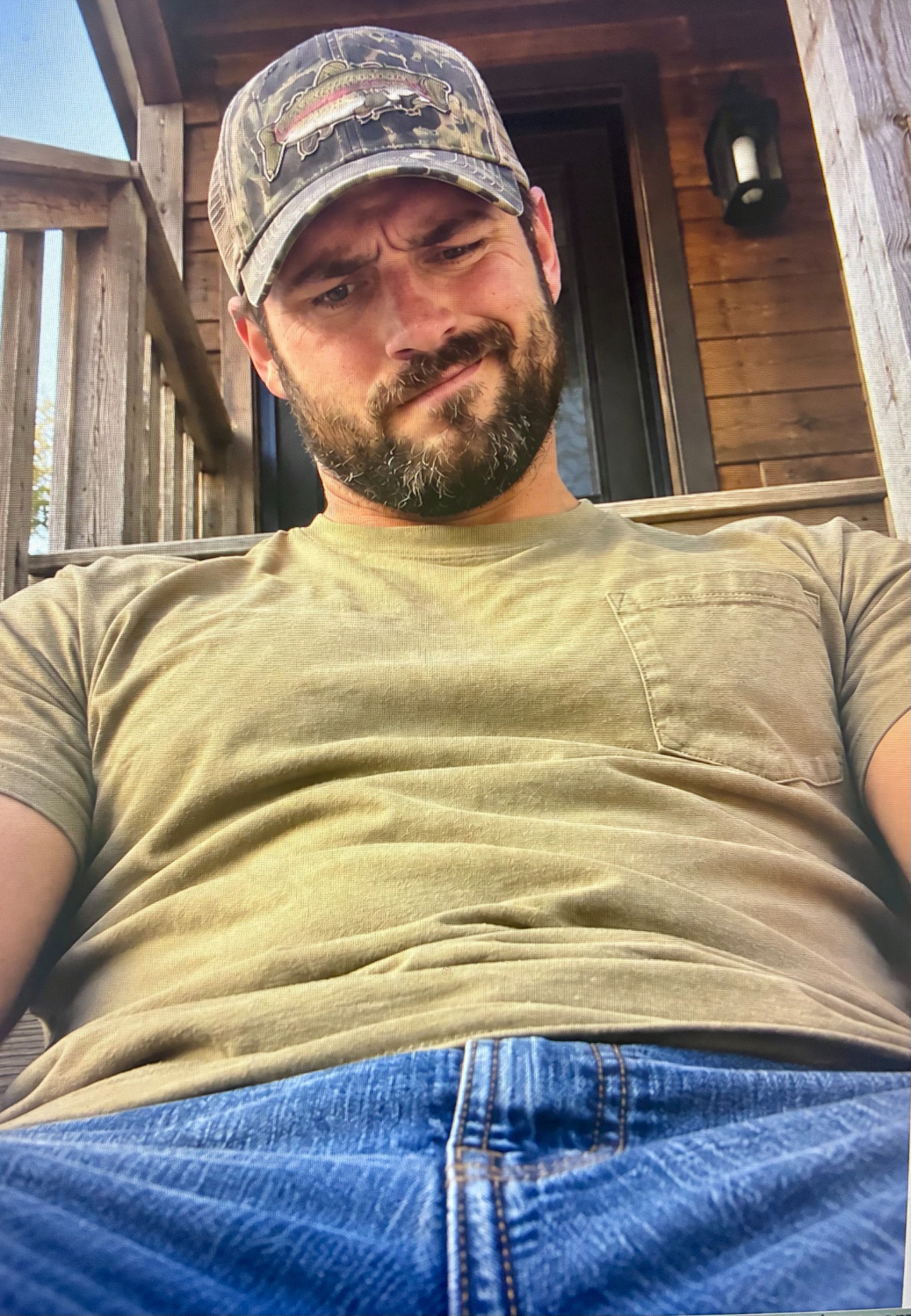 Me sitting outside on the steps